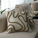 Square Pillow Cover Hand-Tufted Loop Linen-Look Concealed Zipper 18x18