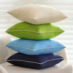 Square Pillow Cover Microvelvet Piped 18×18