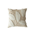 Square Pillow Cover Raised-Loop Tufted Knotted Tassels Concealed Zipper