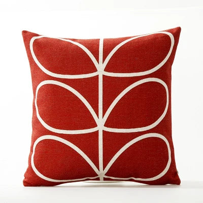 Square Pillow Cover Retro Scandi Dot Cotton-Linen Concealed Zipper