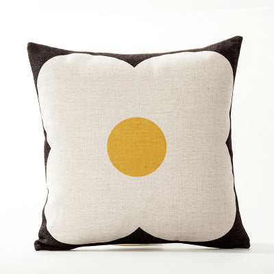 Square Pillow Cover Retro Scandi Dot Cotton-Linen Concealed Zipper