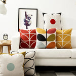 Square Pillow Cover Retro Scandi Dot Cotton-Linen Concealed Zipper