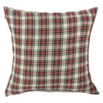 Square Pillow Cover Tartan Plaid Cotton Blend Concealed Zipper