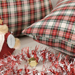 Square Pillow Cover Tartan Plaid Cotton Blend Concealed Zipper