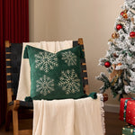 Square Pillow Cover Woven Velvet Snowflake Embroidery Tassels