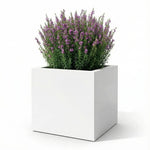 Square Planter Fiberglass UV-Resistant with Drainage
