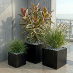 Square Planter Fiberglass UV-Resistant with Drainage