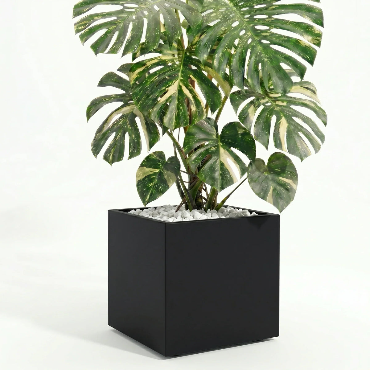 Square Planter Fiberglass UV-Resistant with Drainage