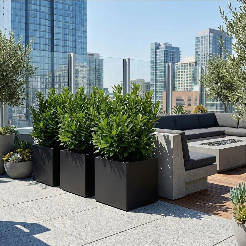 Square Planter Fiberglass UV-Resistant with Drainage