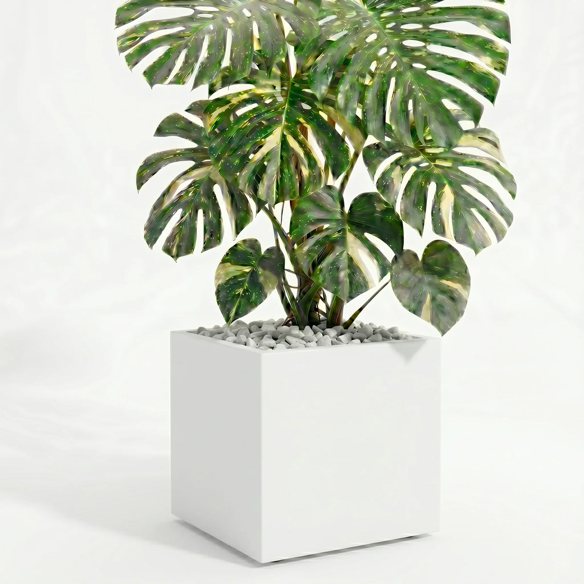 Square Planter Fiberglass UV-Resistant with Drainage