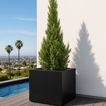 Square Planter Fiberglass UV-Resistant with Drainage