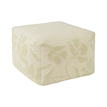 Square Pouf Boucle Floral Relief Bead Filled