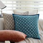 Square Sofa Pillow Cover Plush Chenille Zipper Closure