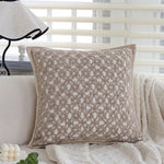 Square Sofa Pillow Cover Plush Chenille Zipper Closure