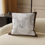 Square Throw Pillow Cover Cotton-Linen Concealed Zipper & Machine Washable