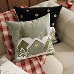 Square Throw Pillow Cover Embroidered Textured Plush