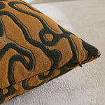 Square Throw Pillow Cover Tufted Chenille Raised Maze Pattern
