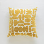 Square Throw Pillow Cover Wavy Chenille Cotton-Linen Hidden Zipper