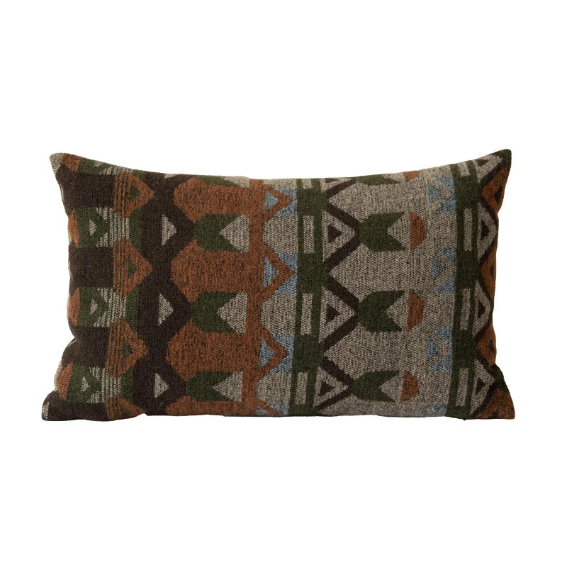 Square Throw Pillow Jacquard Bouclé Concealed Zipper