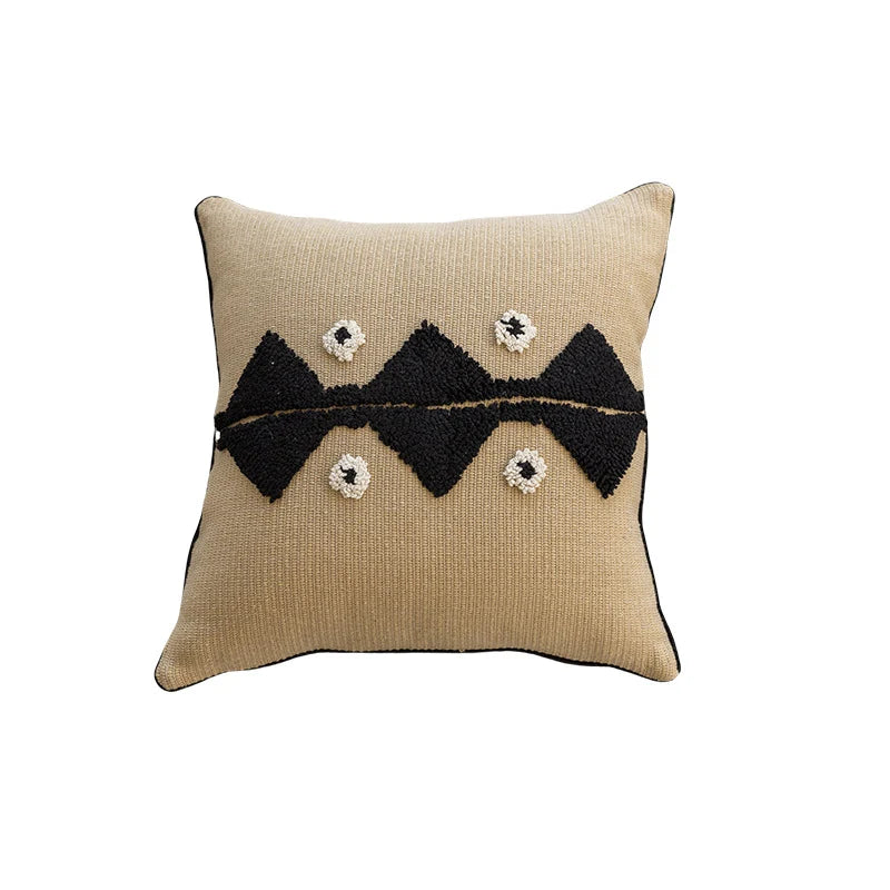 Square Throw Pillow Knitted Tufted Diamond 18 Inch
