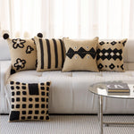 Square Throw Pillow Knitted Tufted Diamond 18 Inch