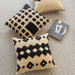 Square Throw Pillow Knitted Tufted Diamond 18 Inch