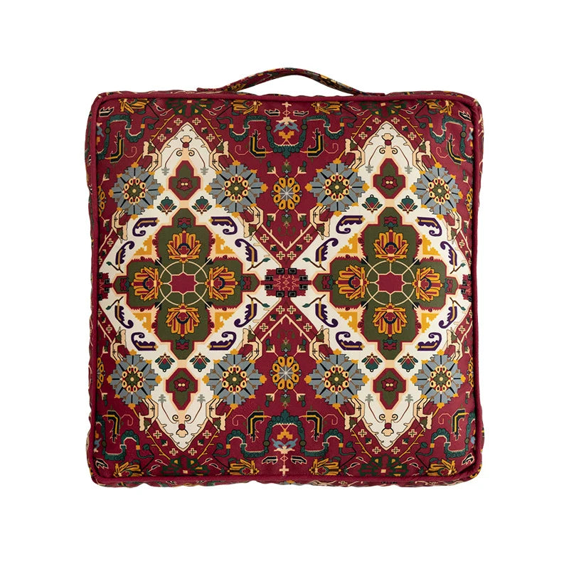 Square Throw Pillow Oriental Medallion Cotton-Blend 17x17