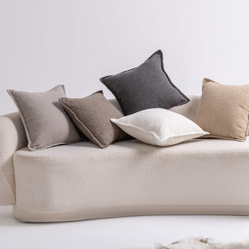 Square Throw Pillow Pair Bouclé Removable Machine Washable Covers