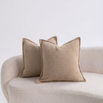 Square Throw Pillow Pair Bouclé Removable Machine Washable Covers