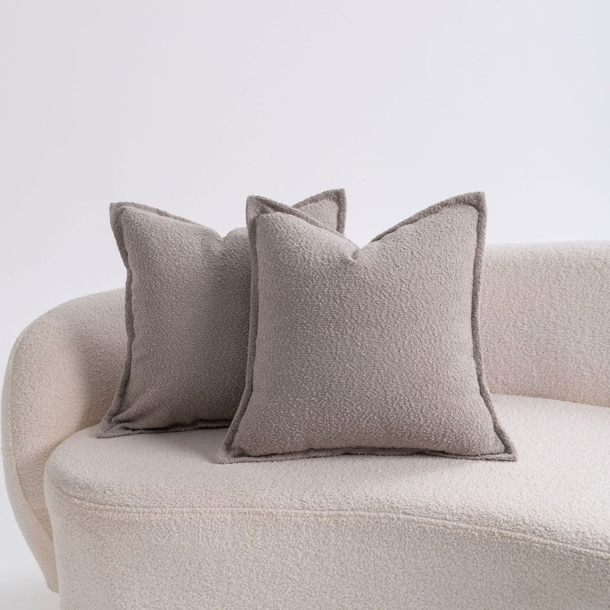 Square Throw Pillow Pair Bouclé Removable Machine Washable Covers