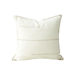 Square Throw Pillow Two-Tone Knit & Linen Removable Cover