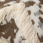 Square Throw Pillow Woven Geometric Fringe & Removable Cover