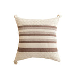 Square Throw Pillow Woven Tufted Cotton & Tassels