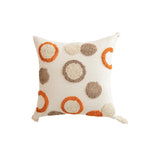 Square Throw Pillow Woven Tufted Cotton & Tassels