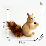Squirrel Figurine Felt & Wood Lifelike Compact