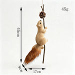 Squirrel Figurine Lifelike Felt & Wood Compact
