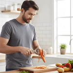 Stainless Steel Vegetable Peeler with Double-Sided Blade and Ergonomic Grip