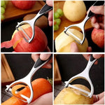 Stainless Steel Vegetable Peeler with Double-Sided Blade and Ergonomic Grip