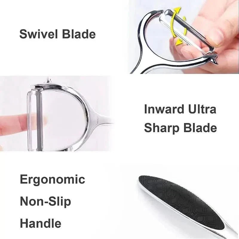 Stainless Steel Vegetable Peeler with Double-Sided Blade and Ergonomic Grip