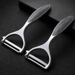 Stainless Steel Vegetable Peeler with Double-Sided Blade and Ergonomic Grip