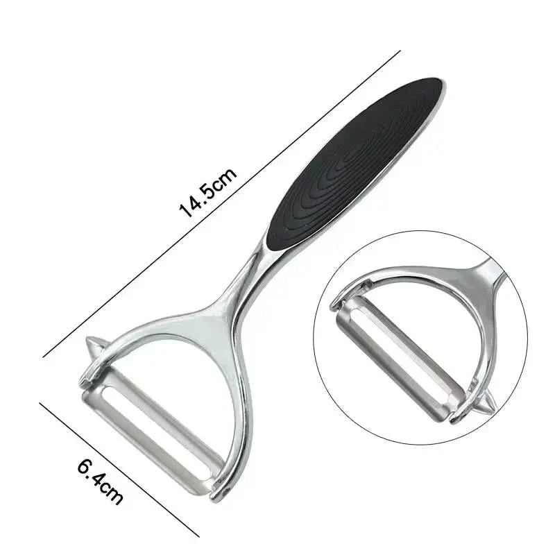Stainless Steel Vegetable Peeler with Double-Sided Blade and Ergonomic Grip