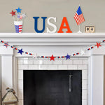 Star Garland Red White Blue Indoor & Outdoor