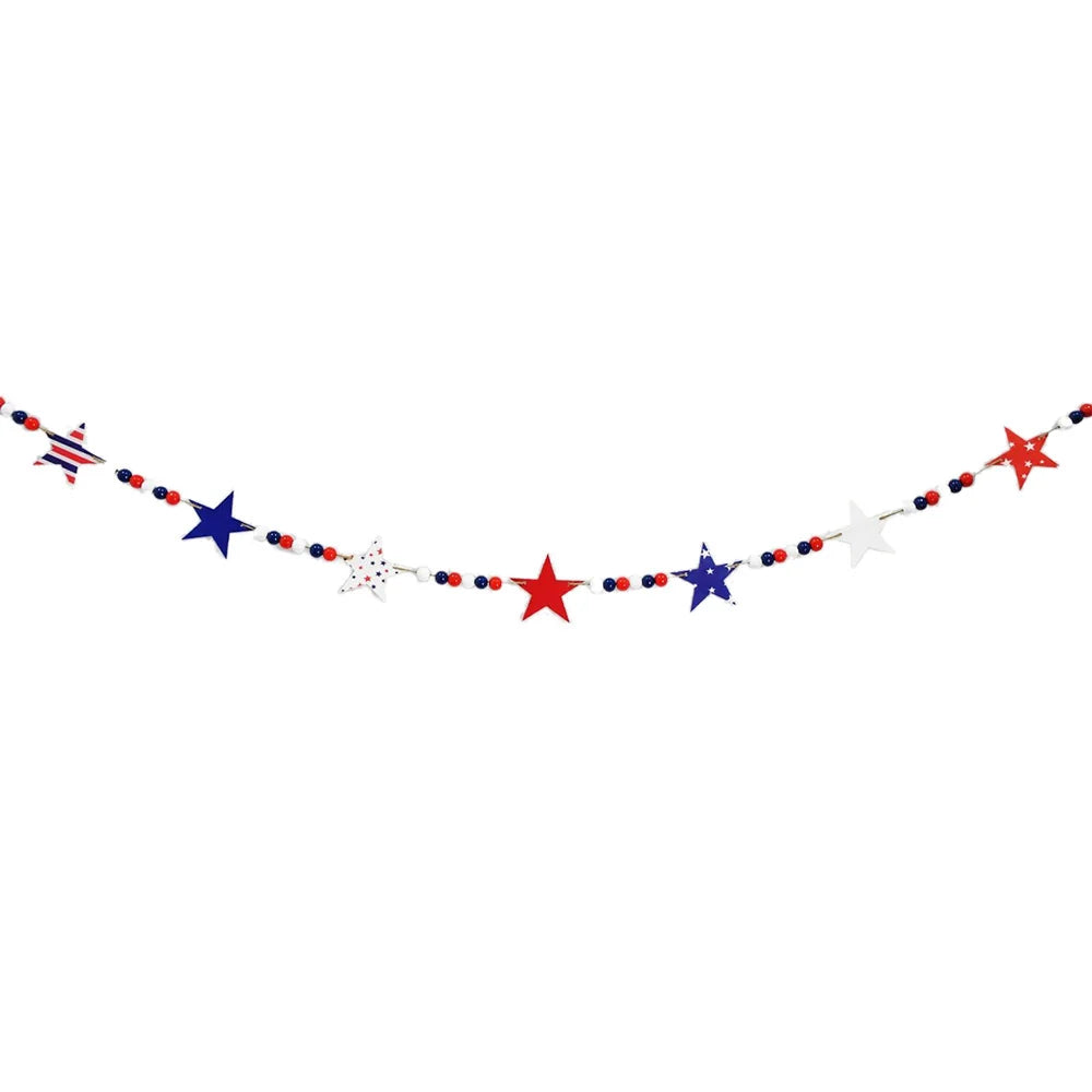 Star Garland Red White Blue Indoor & Outdoor