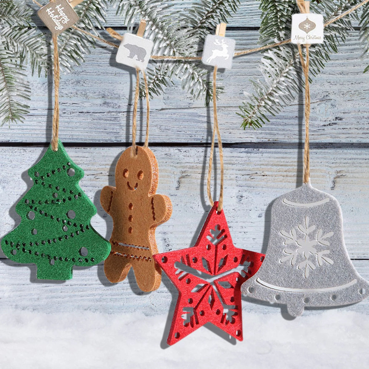 Star Ornament Premium Felt Easy-Hang Cord
