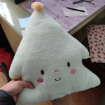 Star Pillow Plush Fleece Embroidered Face & Pom Pom
