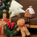 Star Pillow Plush Fleece Embroidered Face & Pom Pom