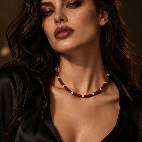 Statement Necklace Serpent-Inspired Design Six Color Options