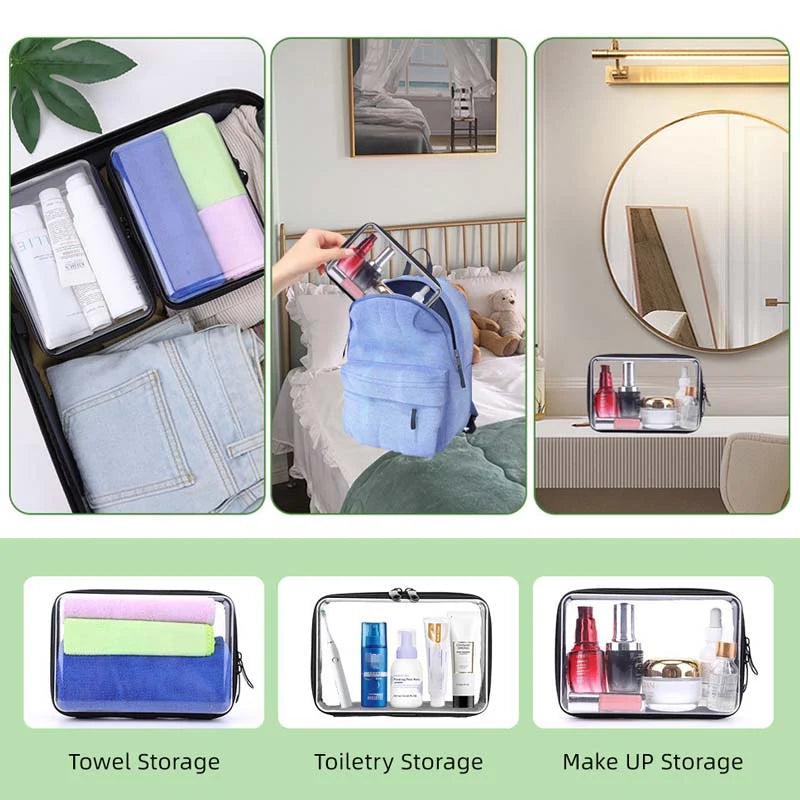 Storage Bags Clear Zipper Set of 3