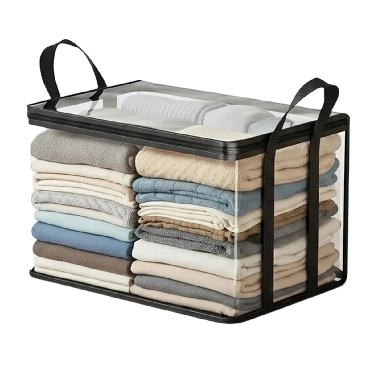 Storage Bags Transparent Double-Zipper Reinforced Handles