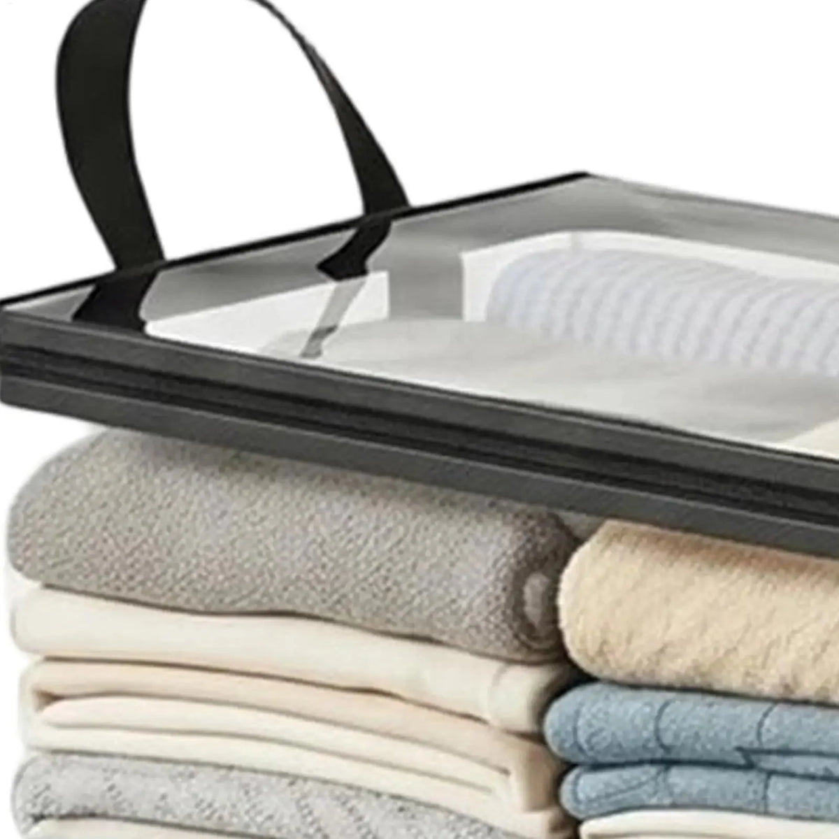 Storage Bags Transparent Double-Zipper Reinforced Handles